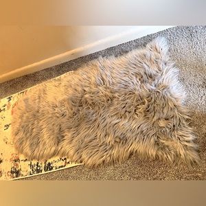 Light Grey Faux Fur Rug